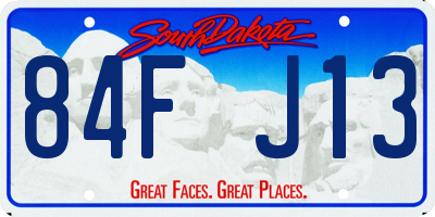 SD license plate 84FJ13