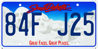 SD license plate 84FJ25