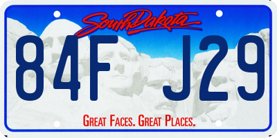 SD license plate 84FJ29