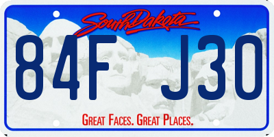 SD license plate 84FJ30