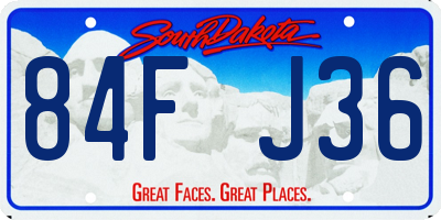SD license plate 84FJ36