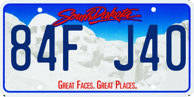 SD license plate 84FJ40