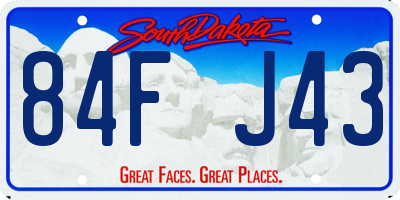 SD license plate 84FJ43