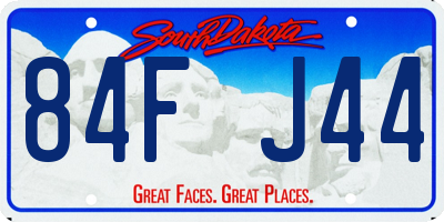 SD license plate 84FJ44