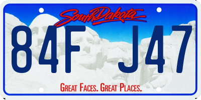 SD license plate 84FJ47
