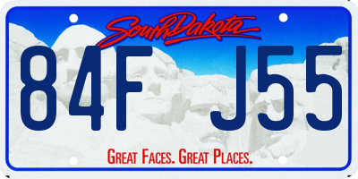 SD license plate 84FJ55
