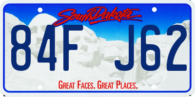 SD license plate 84FJ62