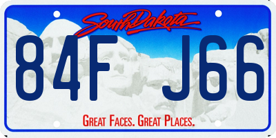 SD license plate 84FJ66