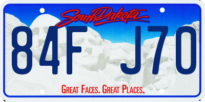 SD license plate 84FJ70