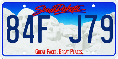 SD license plate 84FJ79