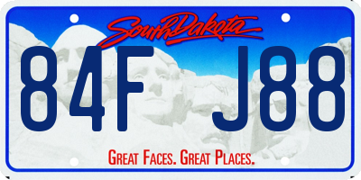 SD license plate 84FJ88
