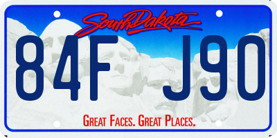 SD license plate 84FJ90