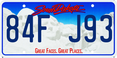 SD license plate 84FJ93