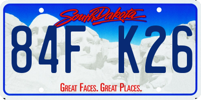 SD license plate 84FK26