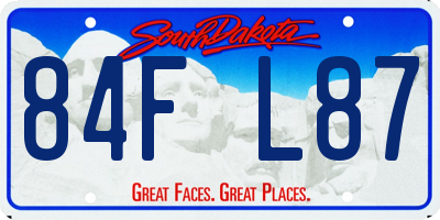 SD license plate 84FL87