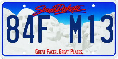 SD license plate 84FM13