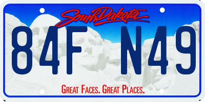 SD license plate 84FN49