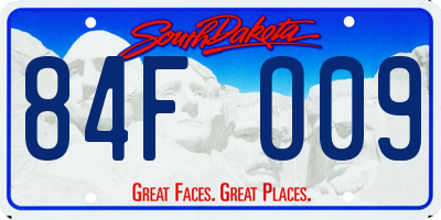 SD license plate 84FO09