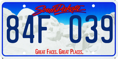 SD license plate 84FO39