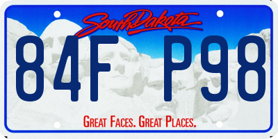 SD license plate 84FP98