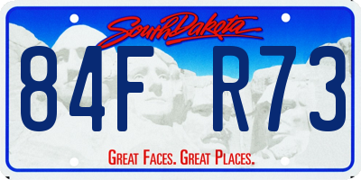SD license plate 84FR73