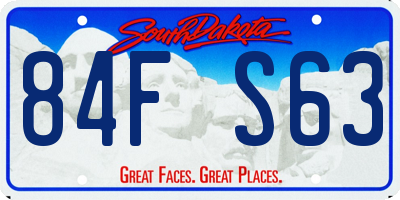 SD license plate 84FS63