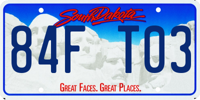 SD license plate 84FT03