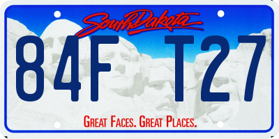 SD license plate 84FT27