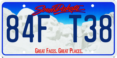 SD license plate 84FT38
