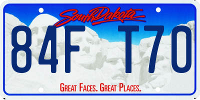 SD license plate 84FT70