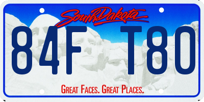 SD license plate 84FT80