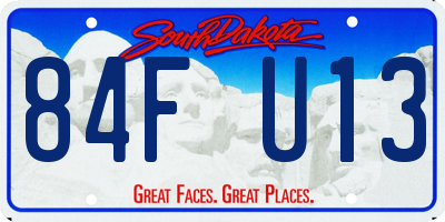 SD license plate 84FU13