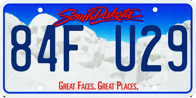SD license plate 84FU29