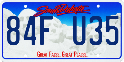 SD license plate 84FU35