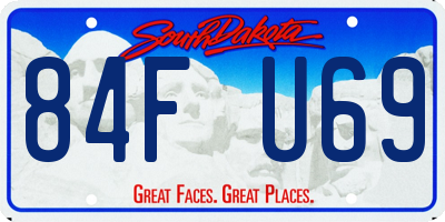 SD license plate 84FU69