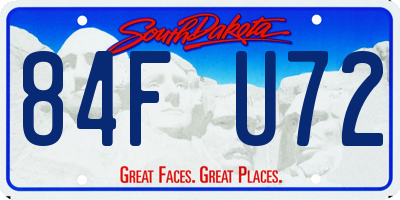 SD license plate 84FU72