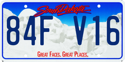 SD license plate 84FV16