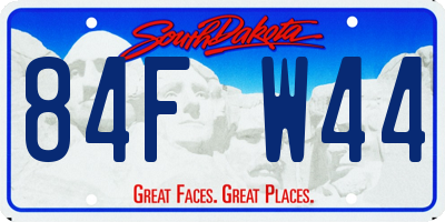 SD license plate 84FW44