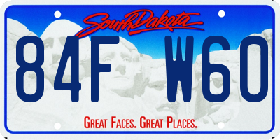 SD license plate 84FW60