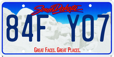 SD license plate 84FY07
