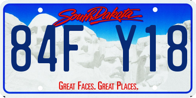 SD license plate 84FY18
