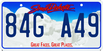 SD license plate 84GA49