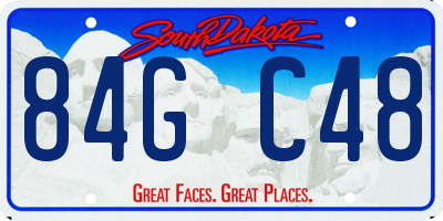 SD license plate 84GC48
