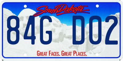 SD license plate 84GD02