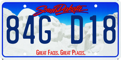 SD license plate 84GD18