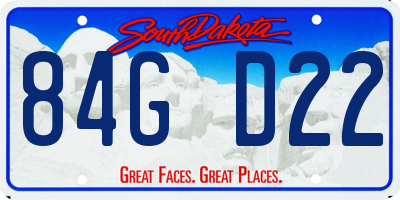 SD license plate 84GD22