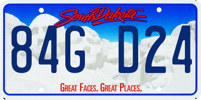 SD license plate 84GD24