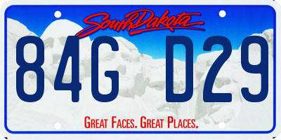 SD license plate 84GD29