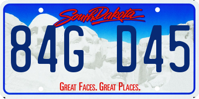 SD license plate 84GD45