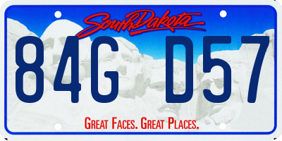 SD license plate 84GD57